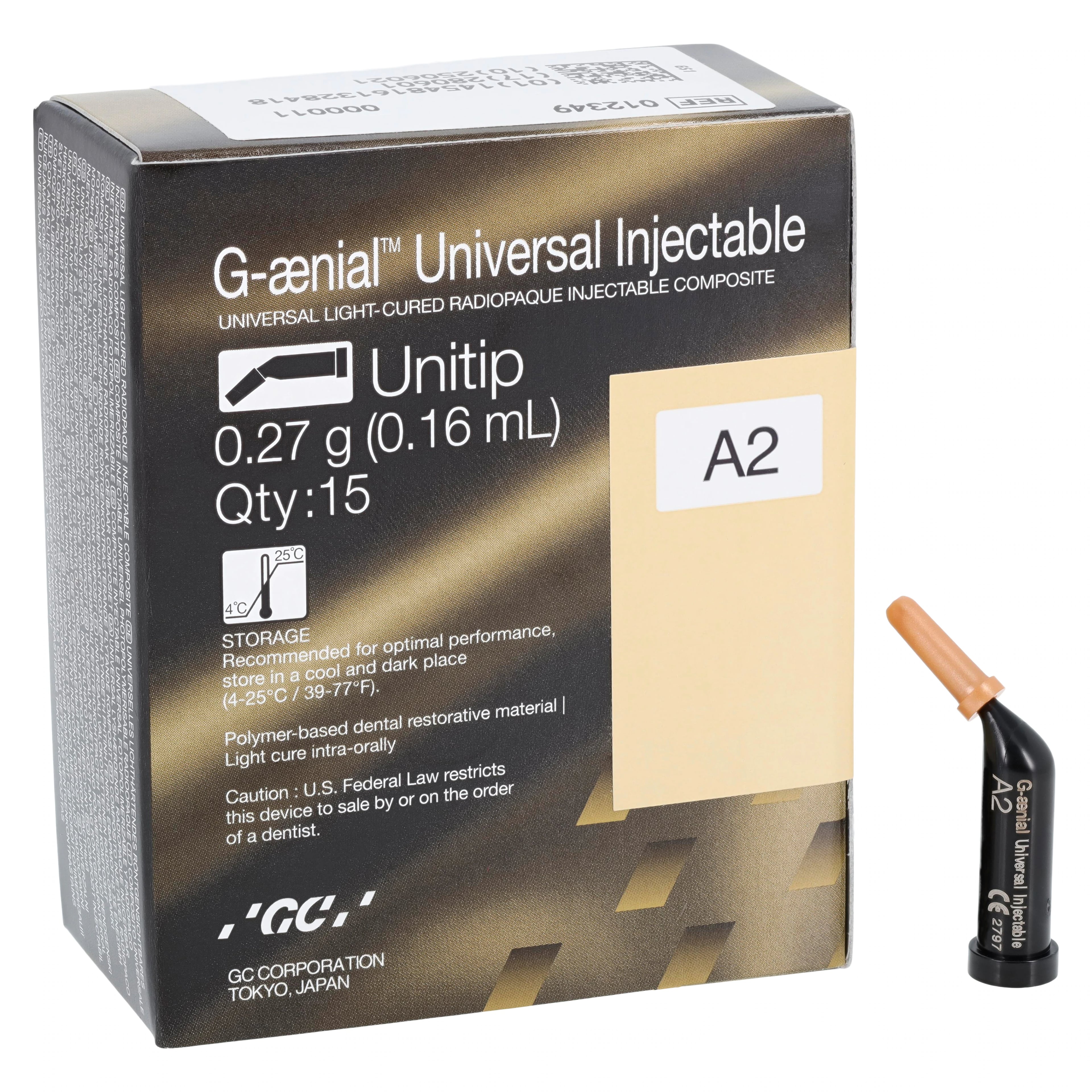 G-aenial Universal Injectable Composite Unitips, Shade A2, 0.16 mL, 15/Pkg, 012349
