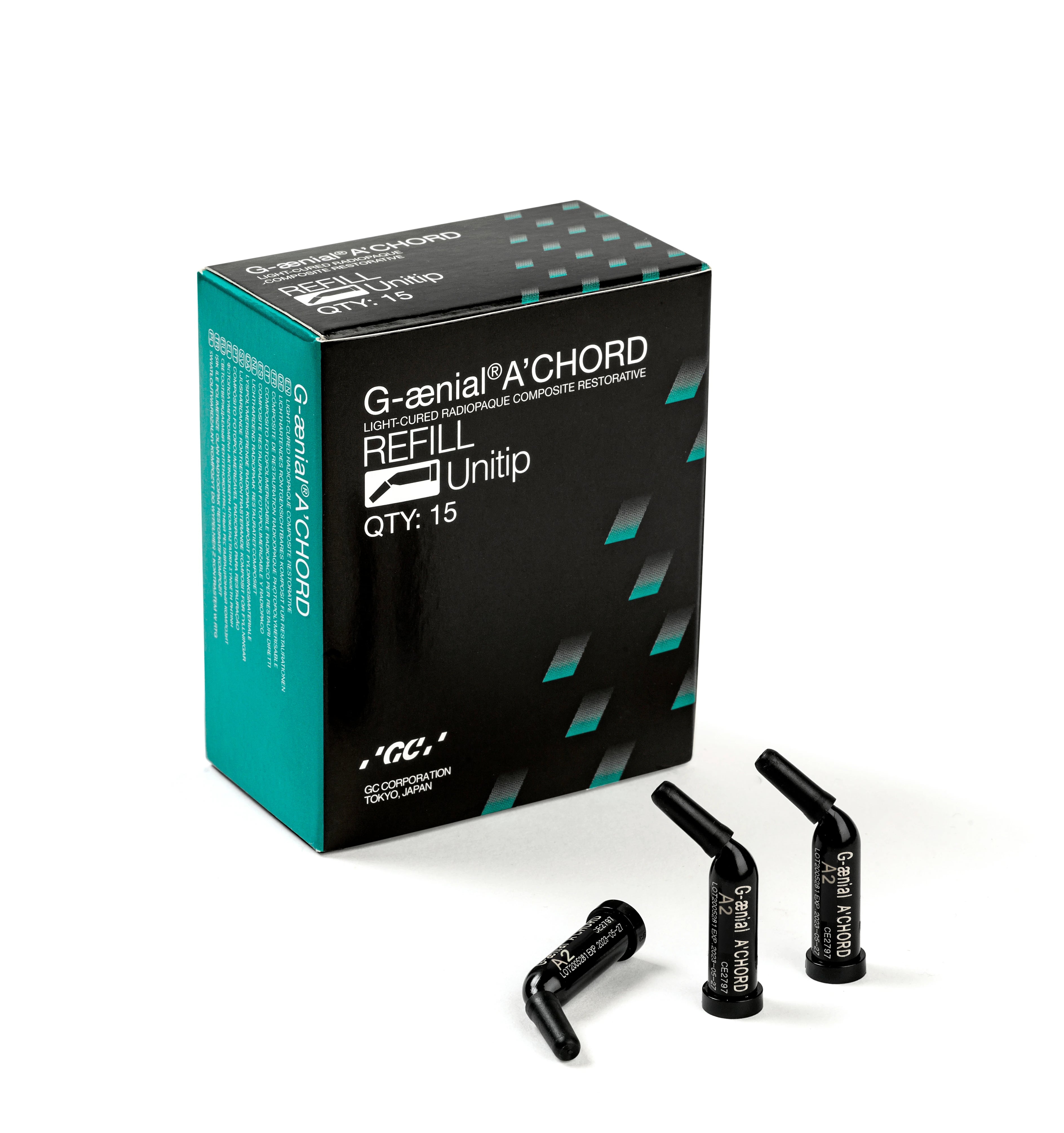 G-aenial A'CHORD Universal Composite Unitip Refill, Shade AO3, 0.16 mL (0.3 g), 15/Pkg, 952254