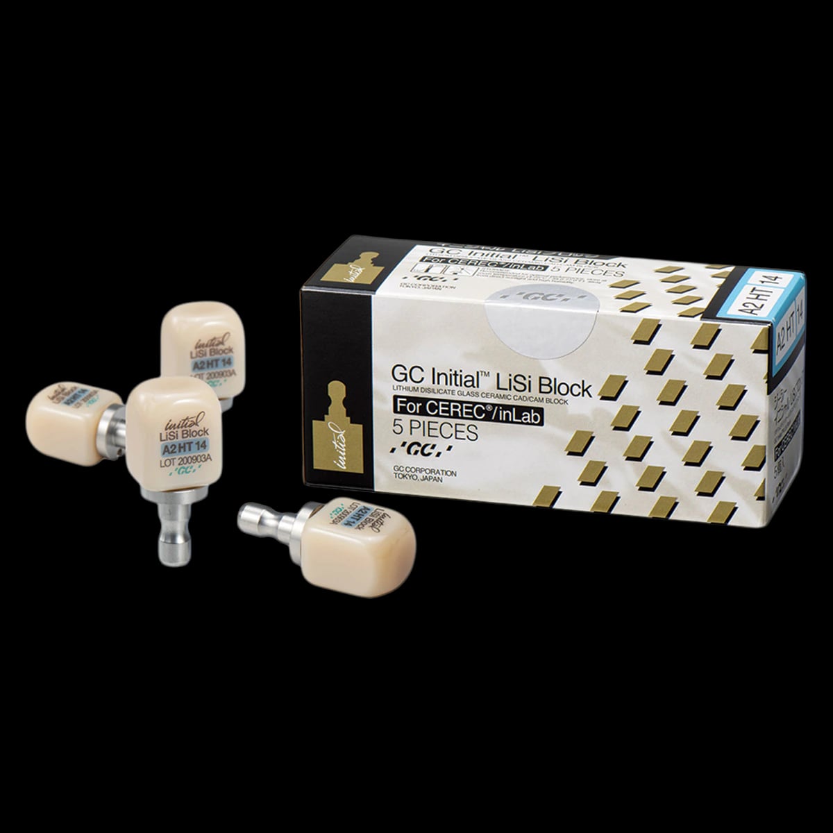 GC Initial LiSi Block 14 for CEREC, High Translucency, Shade A1, 5/Pack, 012927