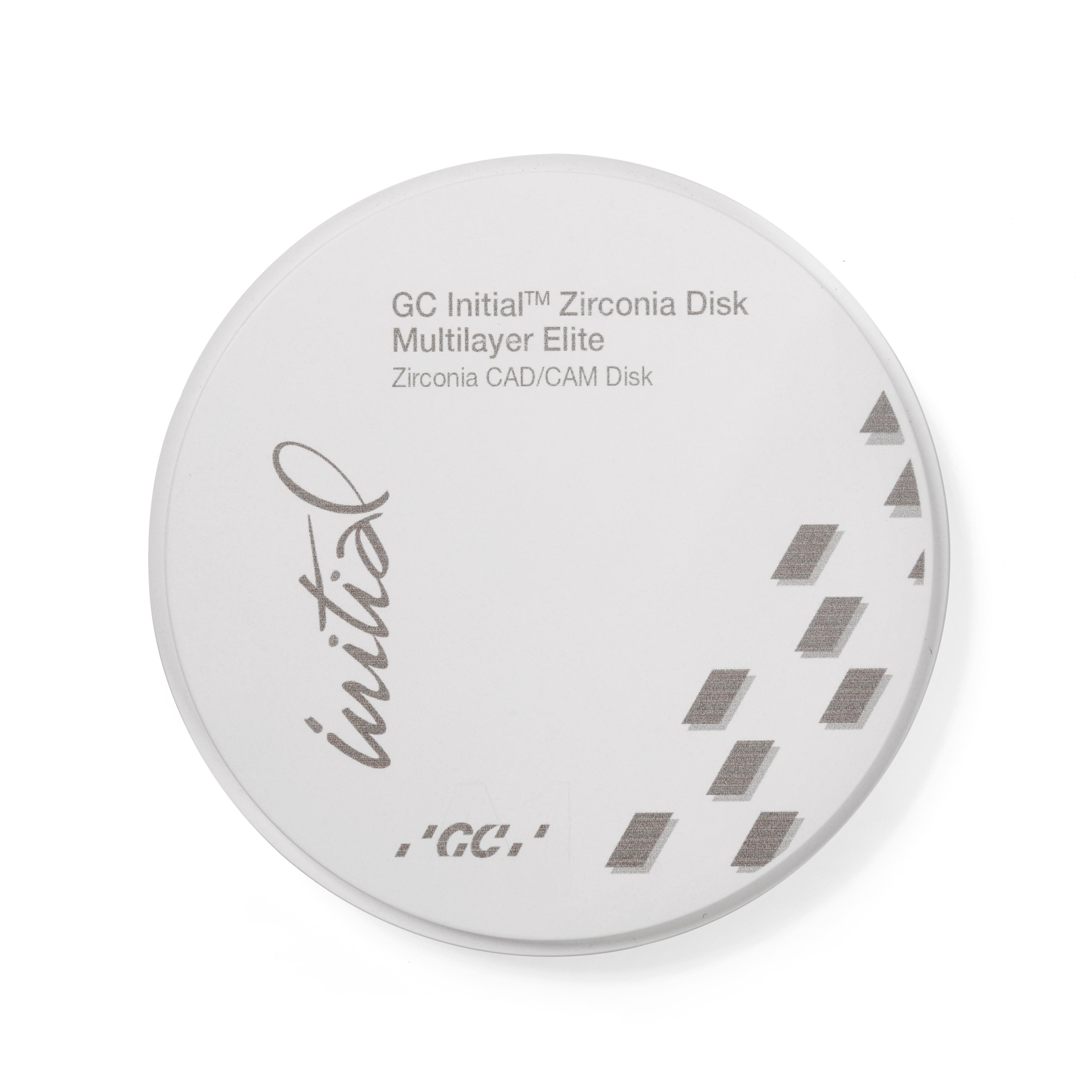 GC Initial ZR Disk ML Elite D4 16mm, 98.5mm Diameter, Multilayer Zirconia