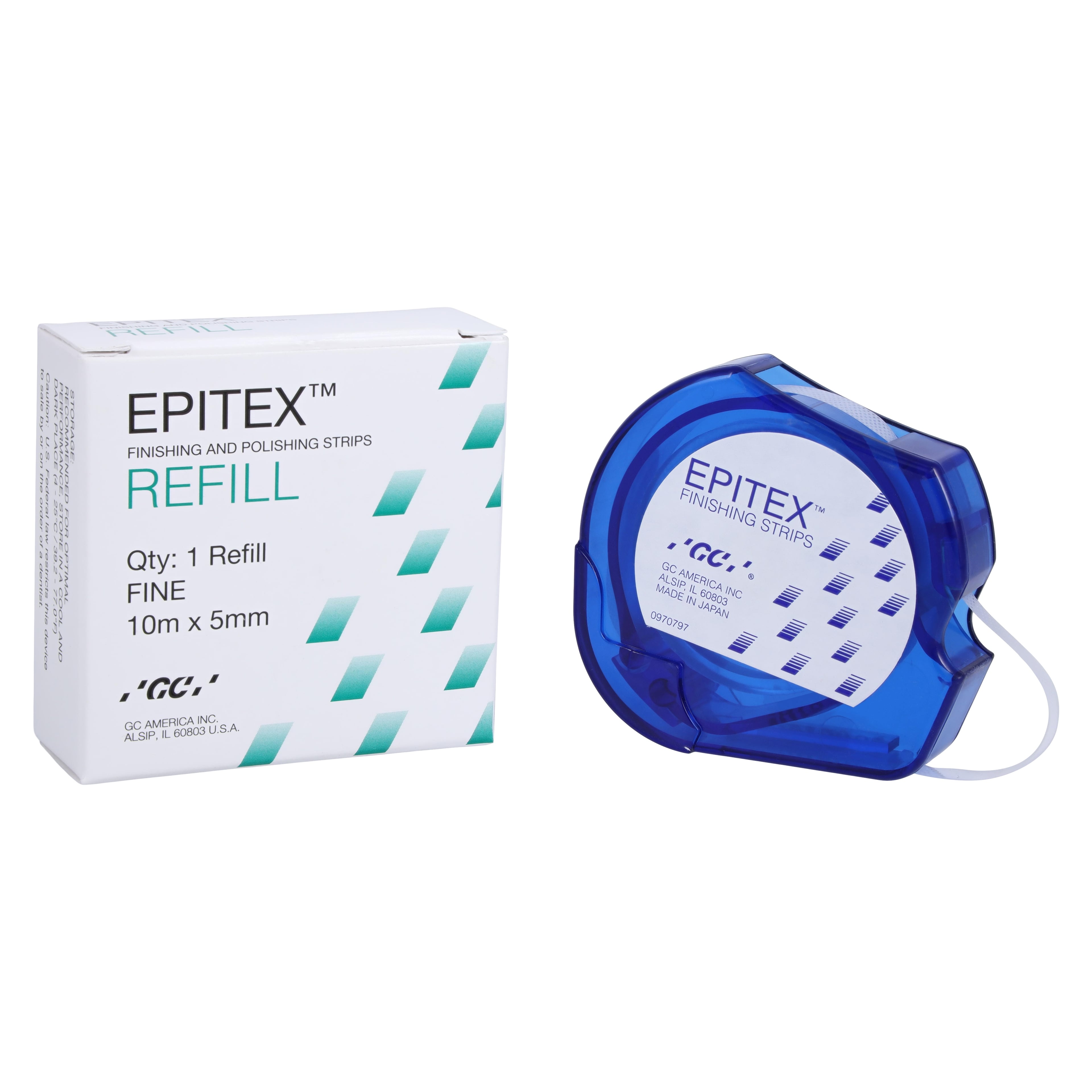 GC America Epitex Finishing and Polishing Strips, Fine (White/Grey), 5 mm x 10 m Reel, Refill, 473031