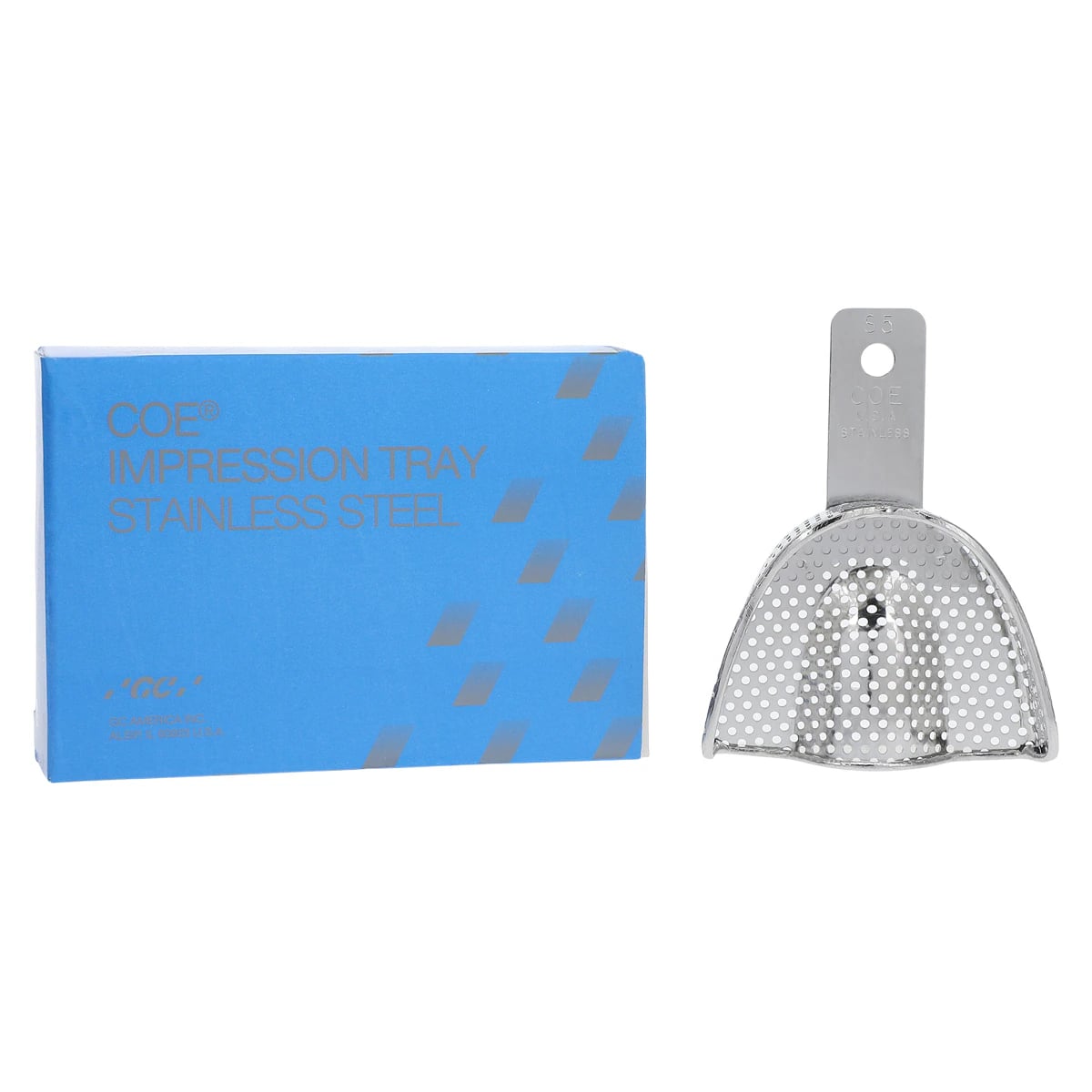 COE Stainless Steel Perforated Impression Tray, Upper, Narrow-Medium, #S5, 264051, Each