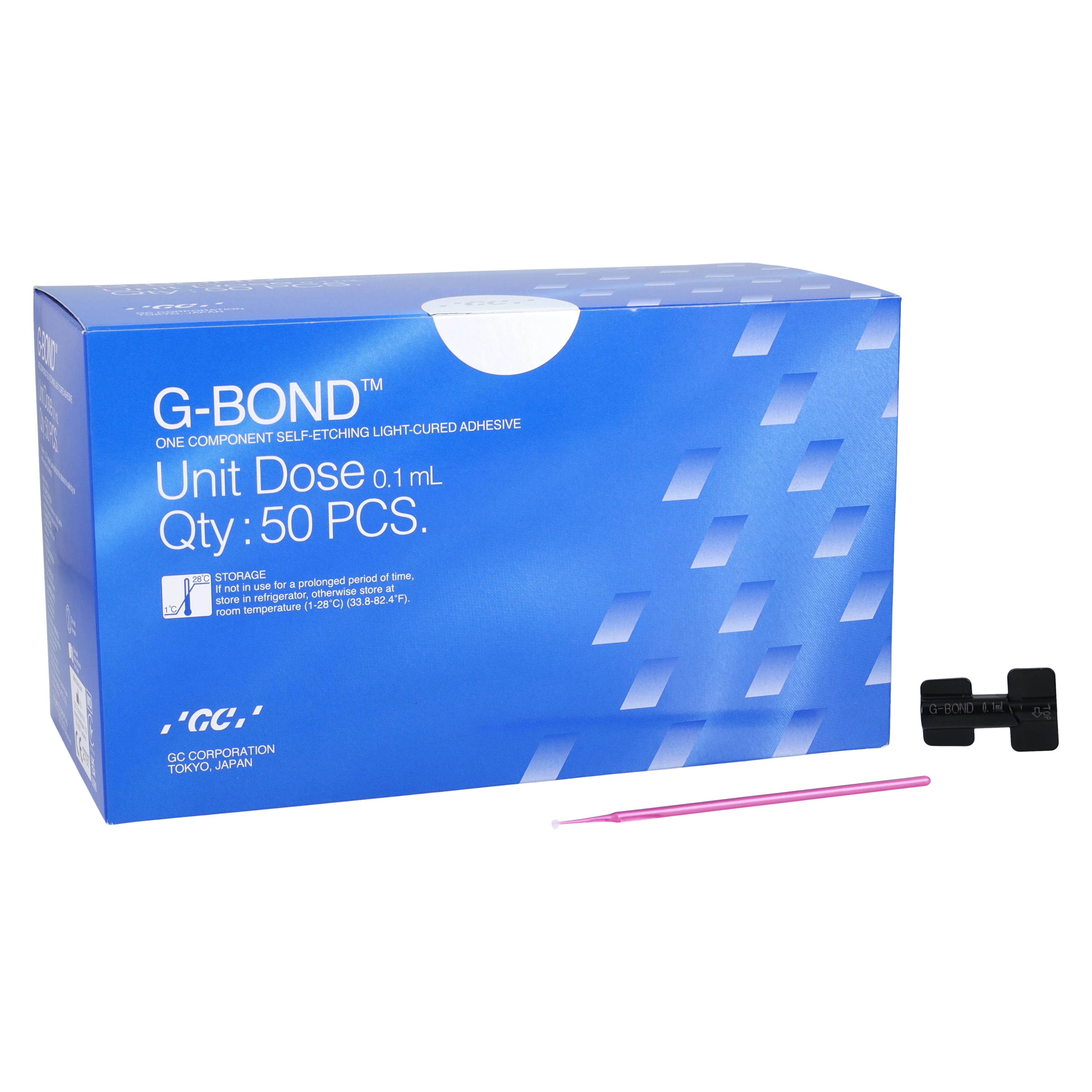 GC G-BOND Single Component Self-Etch Adhesive, Unit Dose Starter Kit, 50 x 0.1 ml Doses with Applicators, 002302