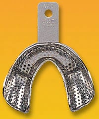GC America COE Nickel-Plated Depressed Anterior Perforated Impression Tray, #A21 Lower, Medium, 1/Pk, 268211