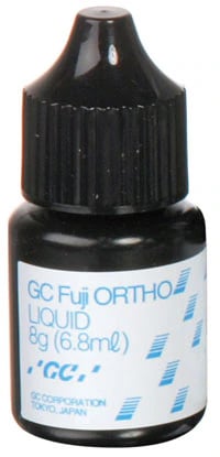 GC Fuji ORTHO Self-Cure Resin Reinforced Glass Ionomer Orthodontic Cement, Liquid Refill, 6.8 mL (8 g), 000210