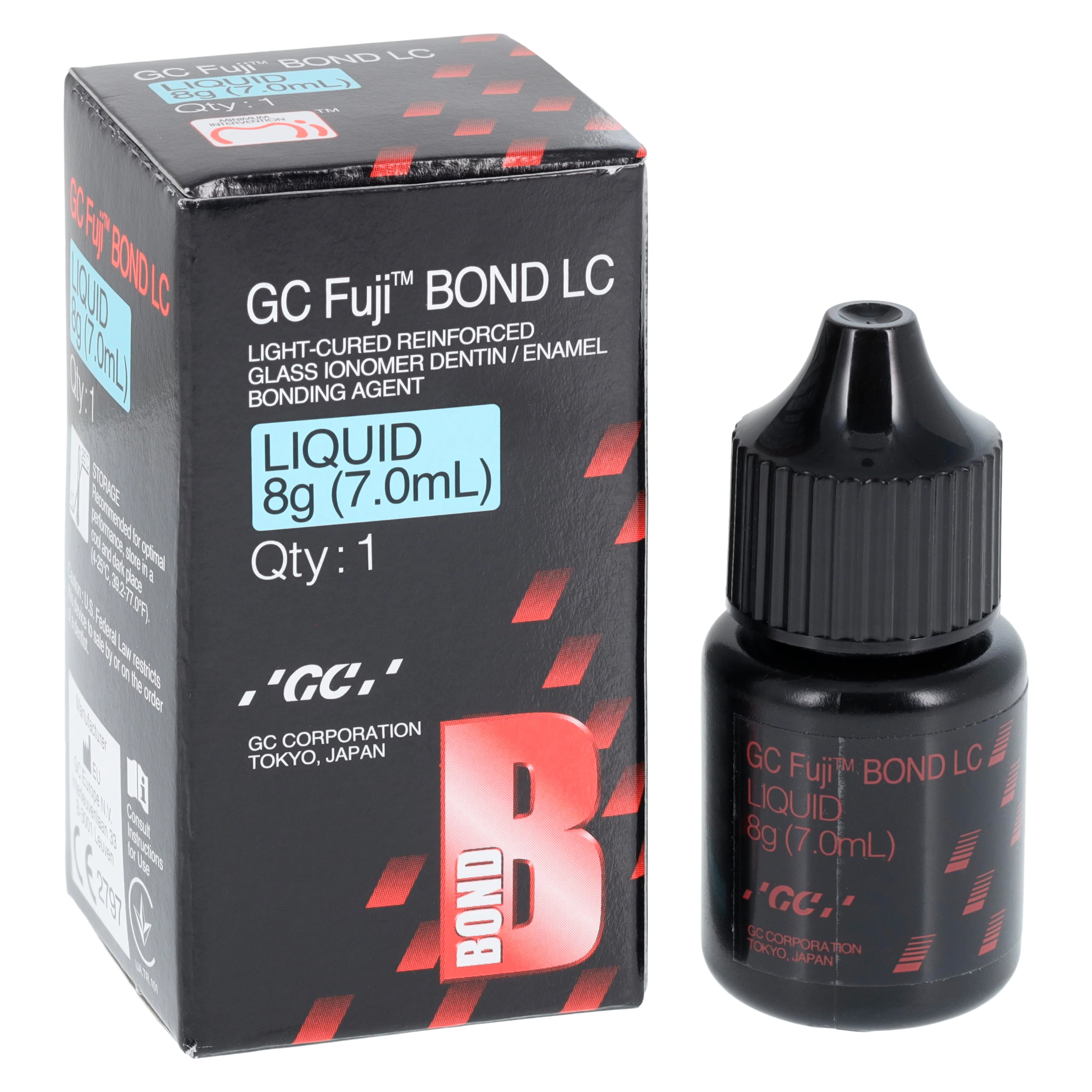 GC Fuji BOND LC Light-Cured Resin-Reinforced Glass Ionomer Bonding Agent, Liquid Refill, 7 mL Bottle, #000180