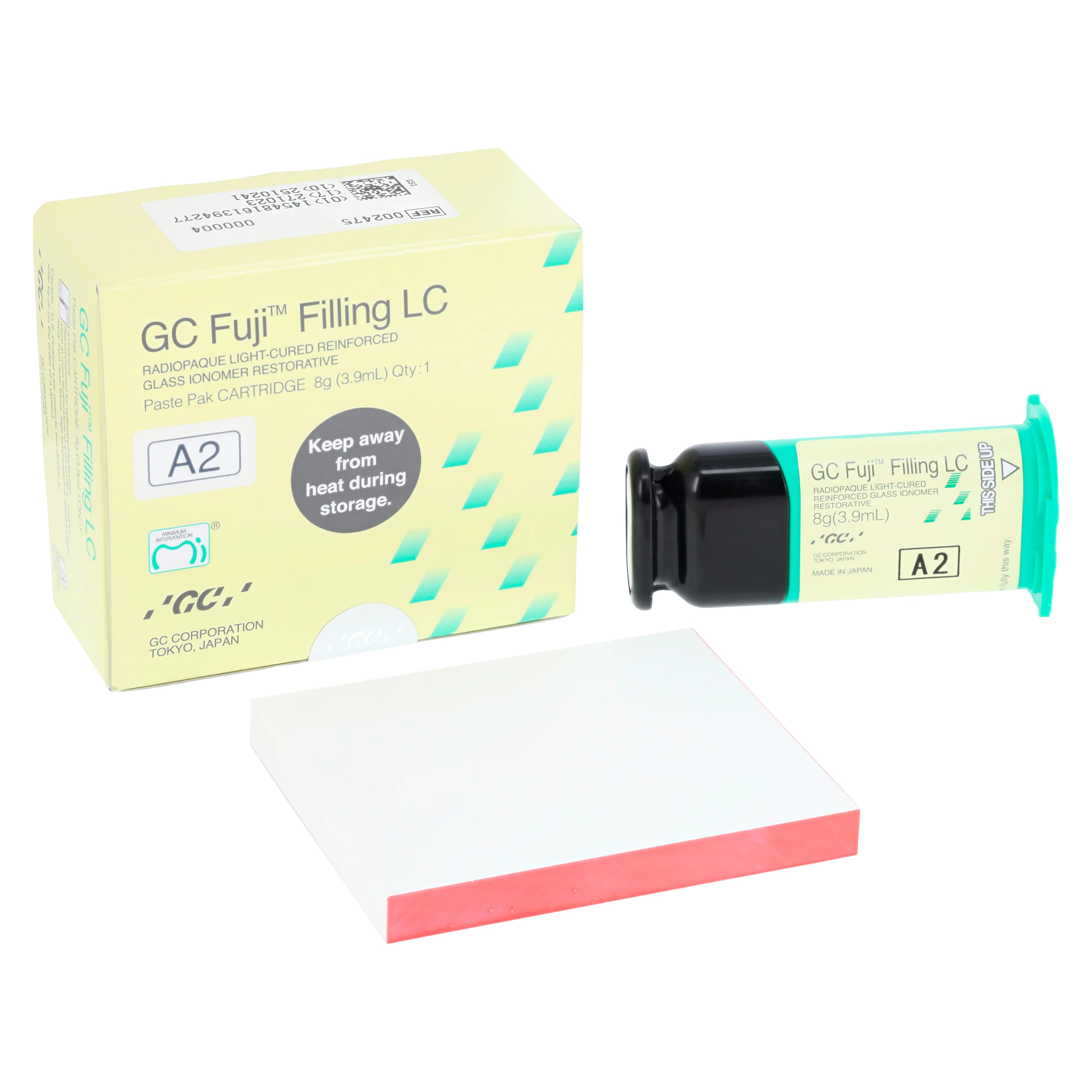 GC Fuji Filling LC Resin-Reinforced Glass Ionomer Restorative, A2, Cartridge Refill, 8 g, 002475