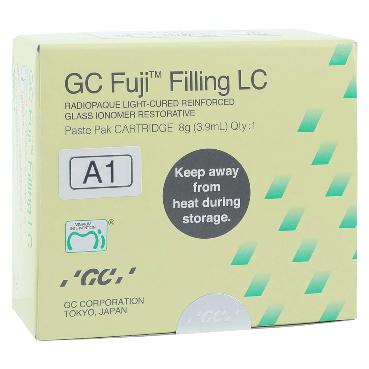 GC Fuji Filling LC Resin Reinforced Glass Ionomer Restorative Refill Cartridge, Shade A1, 8 g, 002474