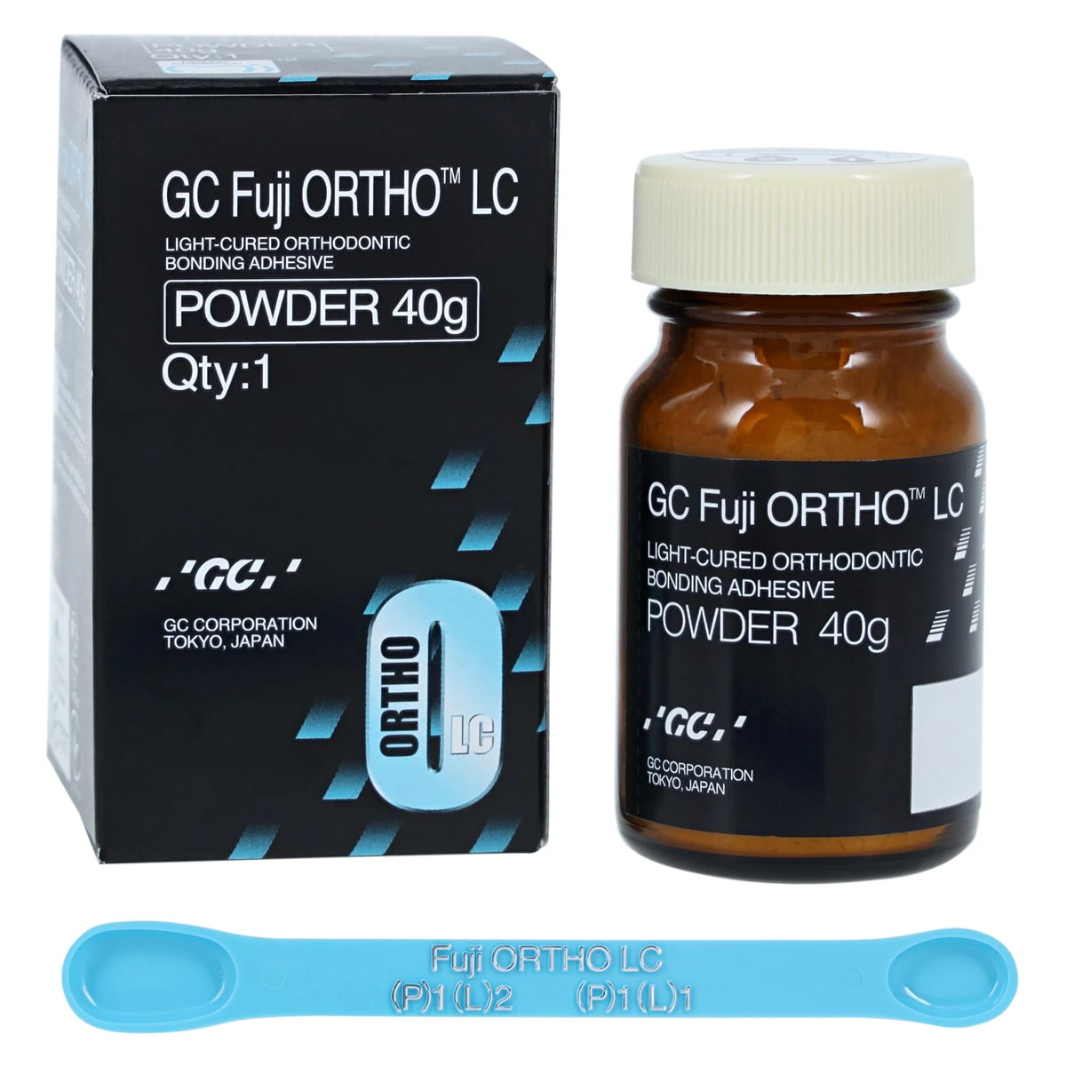 GC Fuji Ortho LC Light-Cured Resin-Reinforced Glass Ionomer Orthodontic Cement, Powder Refill, 40 g Bottle, 1/Pk, 000029