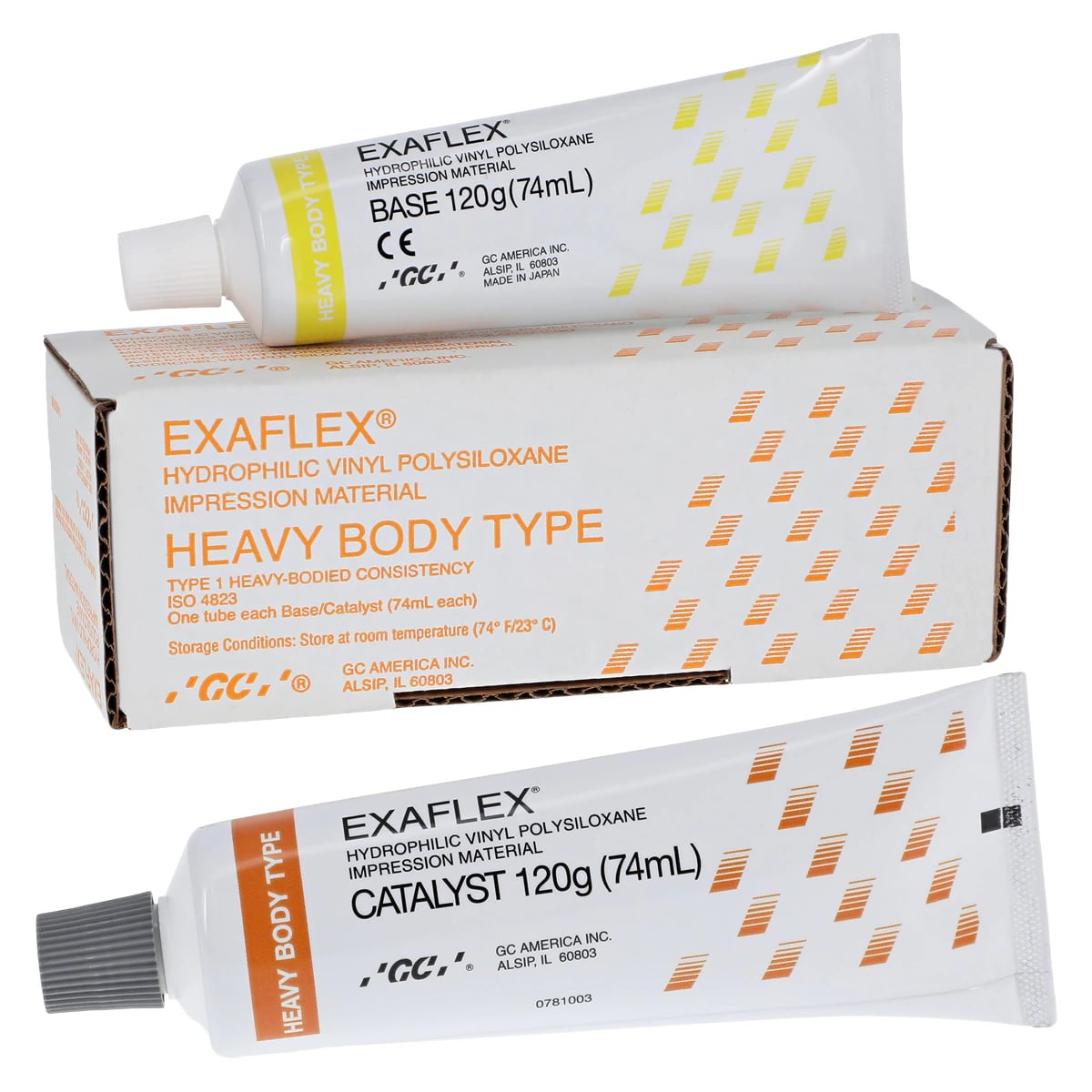 Exaflex Single Package Heavy Body Impression Material, Vinylpolysiloxane, 74 mL