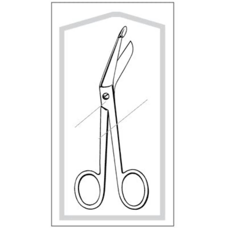 Sklar Instruments Lister Bandage Scissors, Angled, 5-1/2", Stainless Steel, Sterile, Disposable, 50/Box