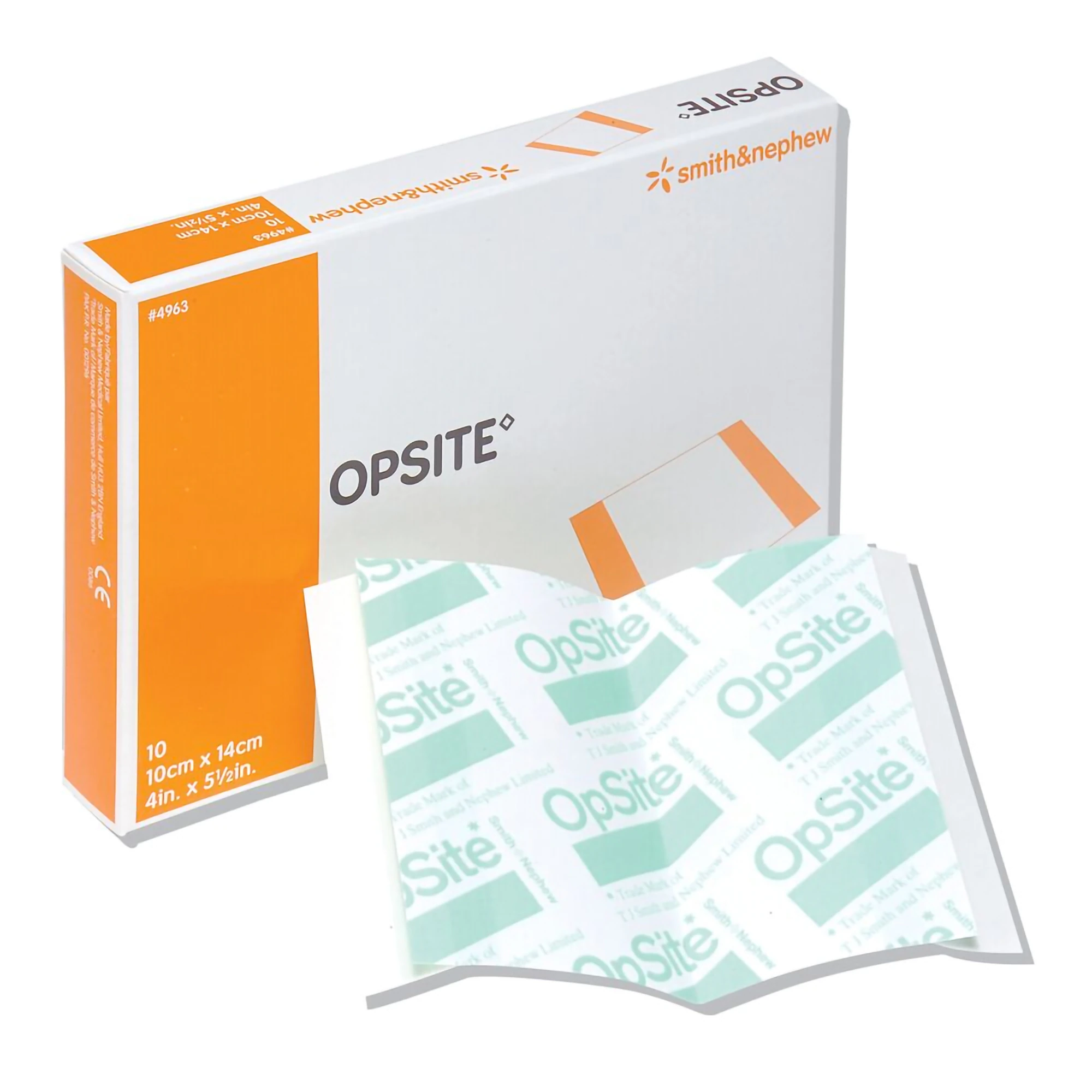 Opsite Transparent Film Dressing, 5-1/2" x 4", Sterile, Adhesive, Polyurethane (Smith & Nephew)