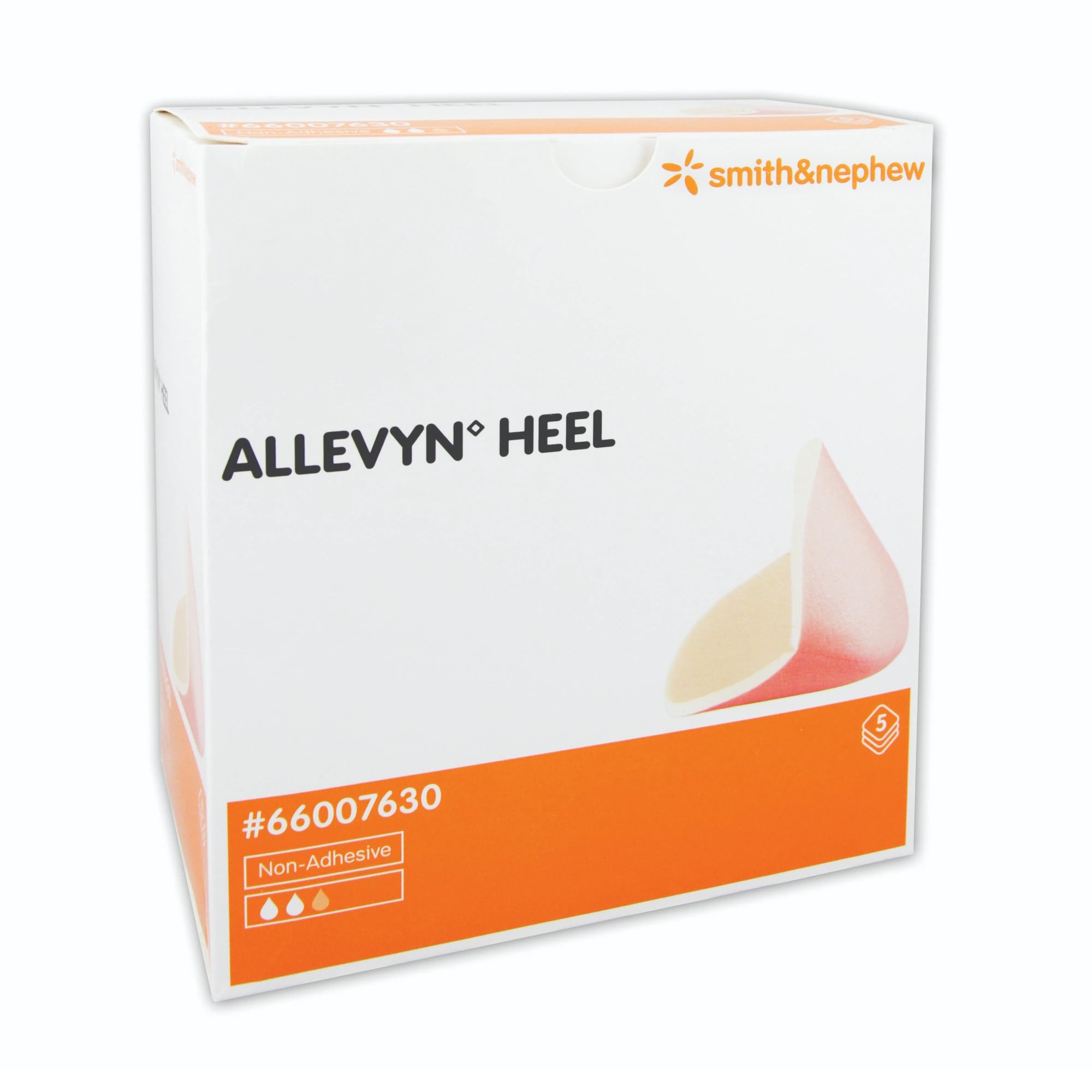 Allevyn Hydrocellular Trilaminate Dressing, Heel, 4-1/2" x 5-1/2", Sterile, Non-Adherent, Absorbent, Latex-Free