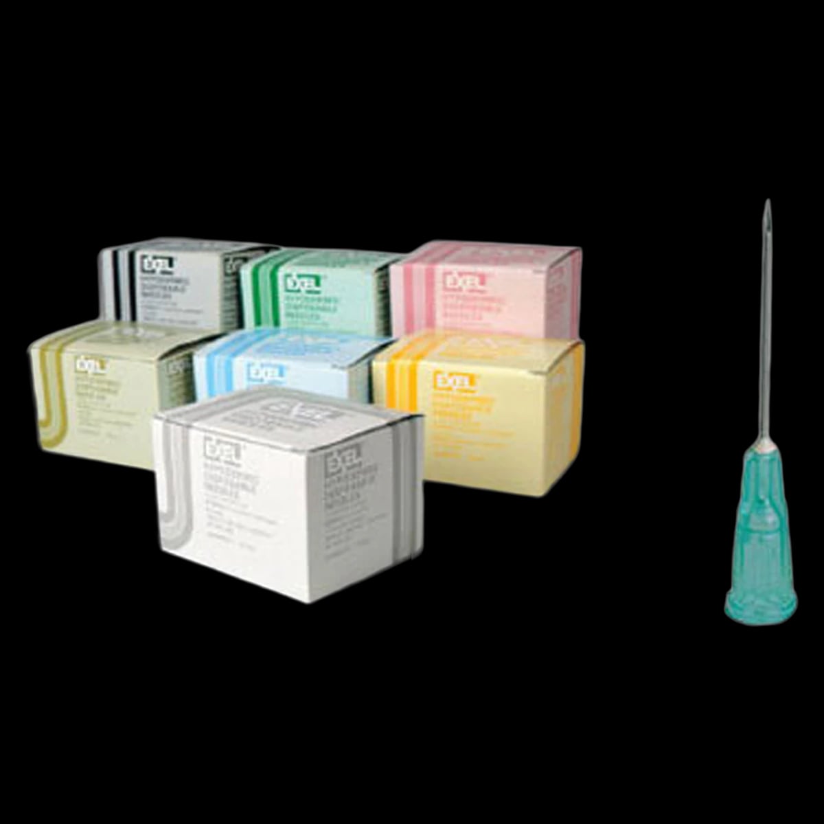 Exel Hypodermic Needle, 19G x 1", Regular Bevel, Sterile, Nonpyrogenic, Cream, 100/Box