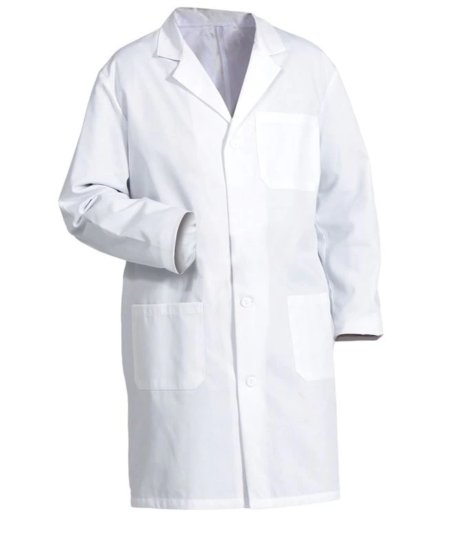 Fashion Seal Men's Lab Coat, 39" Length, 65/35 Polyester/Cotton, White, 3 Pockets, Reusable