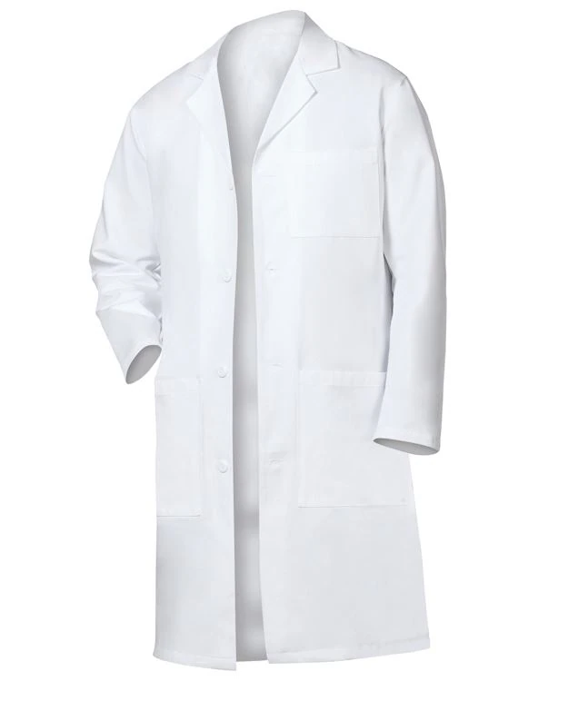Fashion Seal Unisex Lab Coat, 41"L, 65% Polyester / 35% Cotton, White, Large, 3 Pockets, Reusable