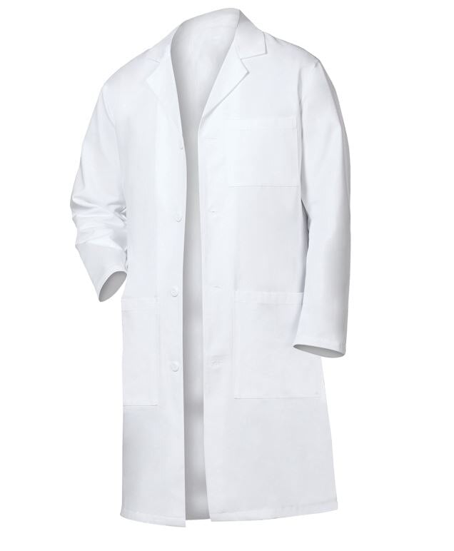 Fashion Seal Healthcare® Unisex Lab Coat, White, 65% Polyester/35% Cotton, 41"L, Extra Large, 3 Pockets, 1 Each