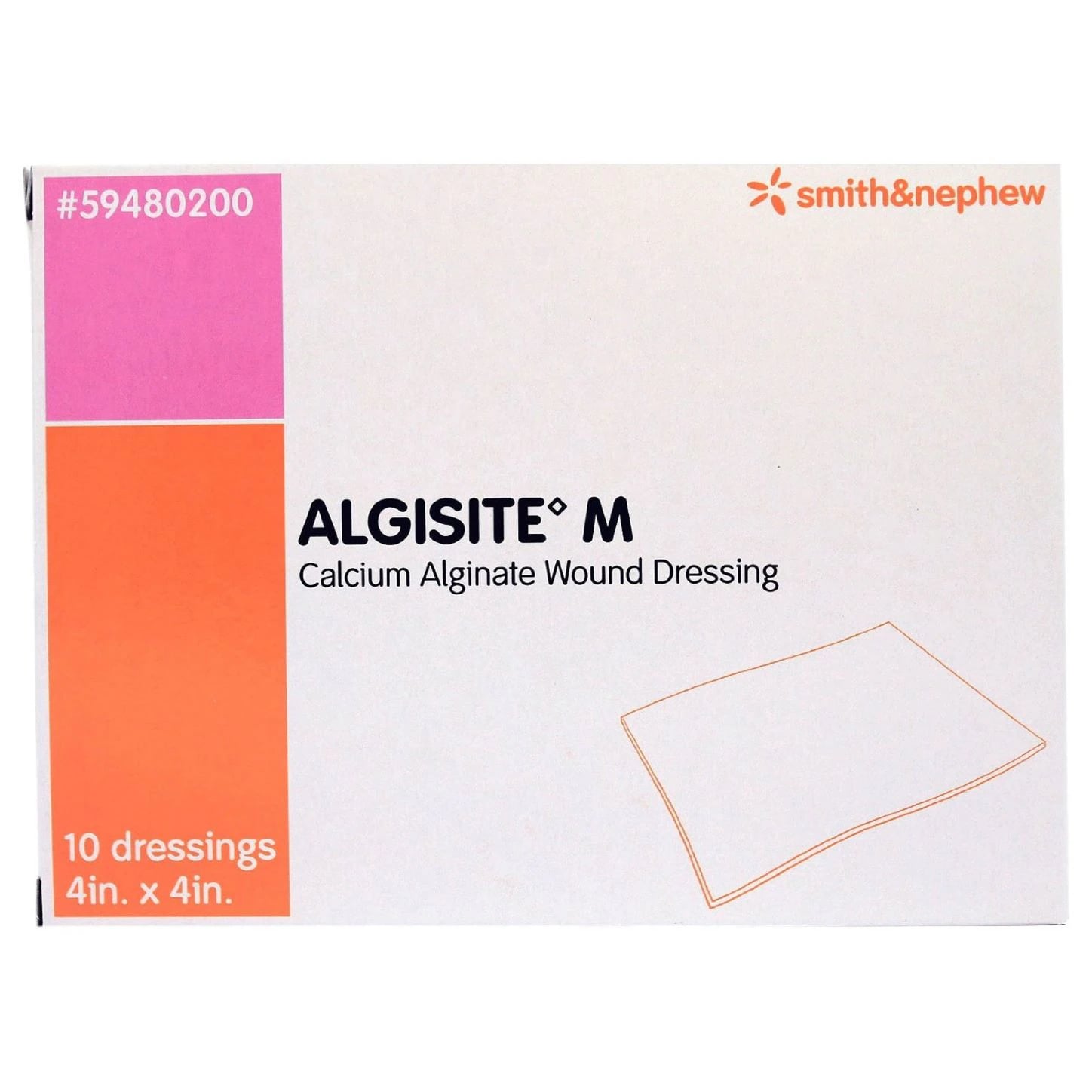 Algisite M Calcium Alginate Wound Dressing, 4x4" Sterile, White, Absorbent, Latex-Free