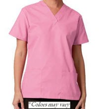 Fashion Seal Fashion Poplin Scrub Shirt, Women's, Pewter, Small, Pullover, 2 Pockets with Scissor Holder