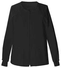 Cherokee Workwear Core Stretch Warm-Up Jacket, Women's, Black, X-Small, 3 Pockets, Long Sleeves with Knit Cuffs