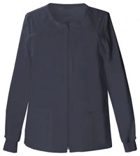 Cherokee Workwear Core Stretch Warm-Up Jacket, Women's, Pewter, X-Small, Zip Front, 2 Pockets