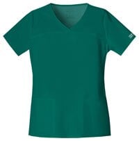 Cherokee Workwear Core Stretch Women's V-Neck Scrub Top, Hunter Green, X-Small, Style 4727