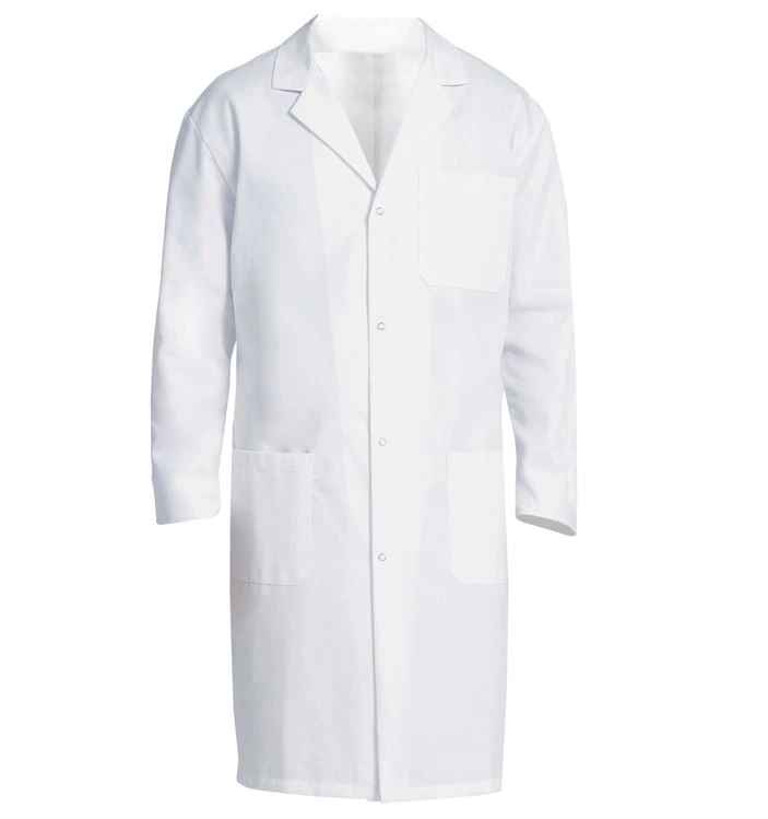 Fashion Seal Healthcare® Men's Knee Length Lab Coat, White, Medium, 41" Length, 3 Pockets, 80% Polyester/20% Cotton