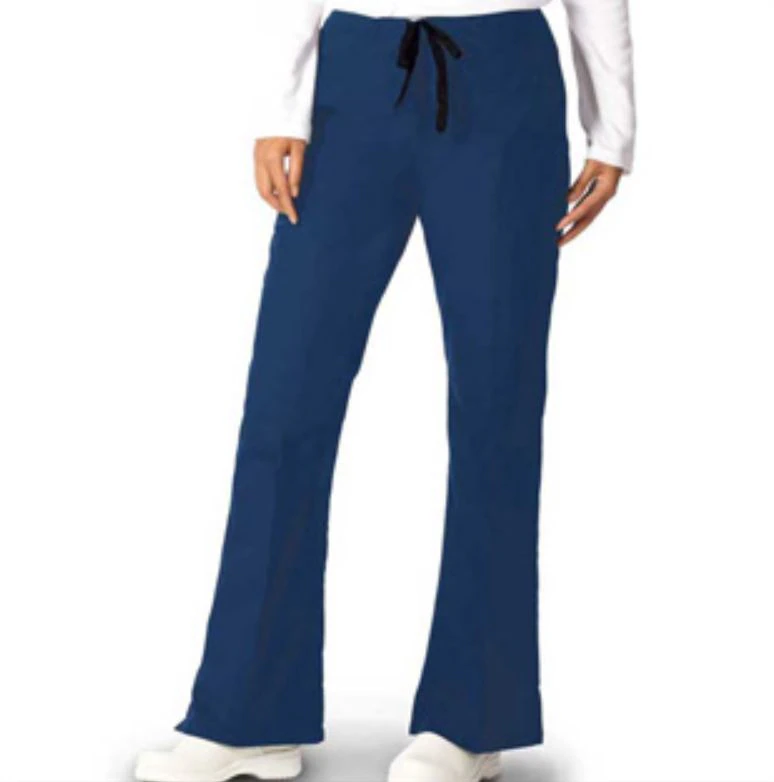 Fashion Seal Healthcare® Ladies' Drawstring Flare Pants, Navy, Extra Large, 65% Polyester/35% Cotton