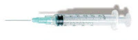 Exel Hypodermic Syringes with Needle, L-Slip, 3cc, 21G x 1", Green, Sterile, Latex-Free, 100/Box