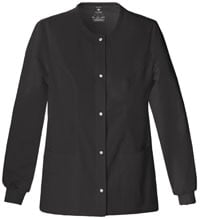 Luxe Warm-Up Jacket, 3 Pocket, Black, 51% Polyester/46% Rayon/3% Spandex, 3X Large