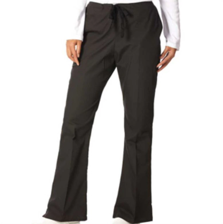 Fashion Seal Healthcare® Ladies' Drawstring Flare Pants, Regular Sizing, Black, Extra Small, 65% Polyester/35% Cotton
