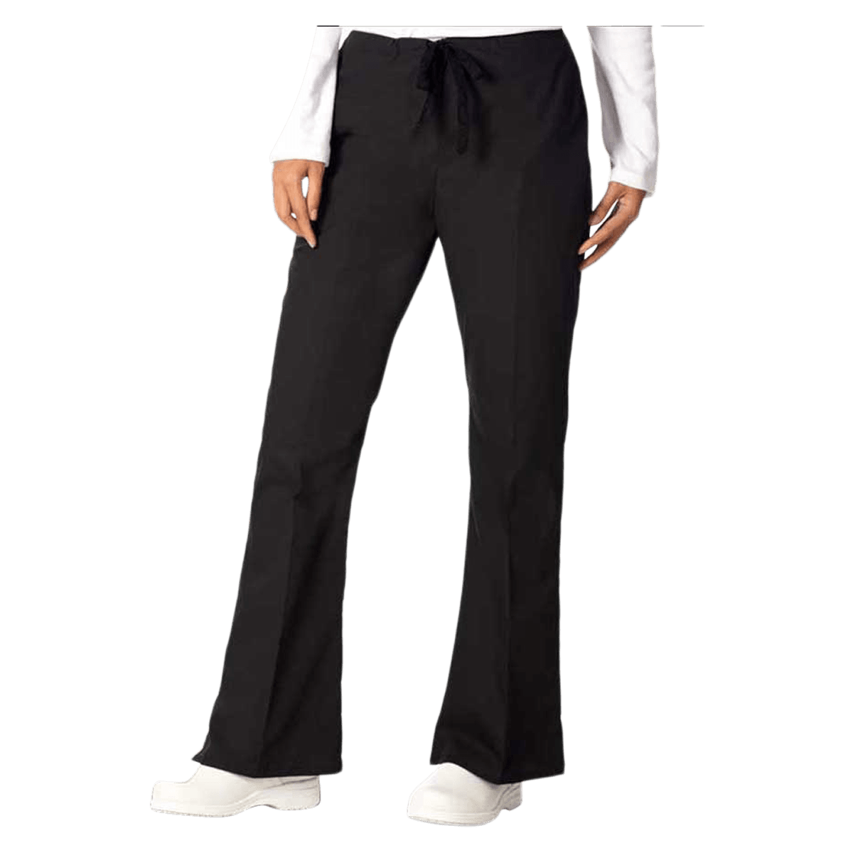 Fashion Seal Healthcare® Ladies' Drawstring Flare Pants, Petite Sizing - Black, Extra Small