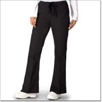 Fashion Seal Fashion Poplin Scrub Pant, Ladies Petite, Flare Leg, Black, Medium, 65% Polyester/35% Cotton, 3 Pockets