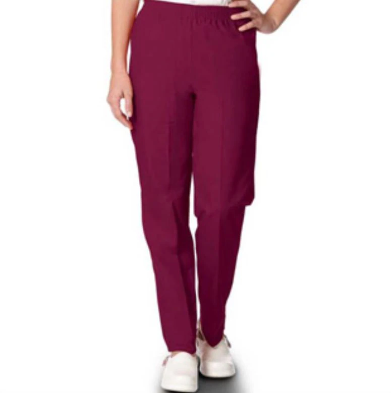 Fashion Seal Fashion Poplin Scrub Pant, Ladies Petite, Burgundy, Small, 65% Polyester / 35% Cotton, 2 Pockets, Each