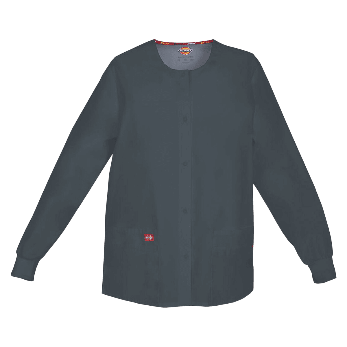 Dickies Warm-Up Jacket, Snap Front, 2 Pocket, Pewter, 2X Large, Each