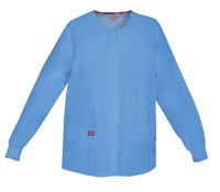 Dickies Jacket Warm-Up Snap Front 2 Pocket, Ceil, X-Small, Each