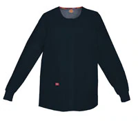 Dickies Women's Warm-Up Jacket, Snap Front, 2 Pockets, Navy, X-Small