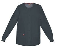 Dickies Warm-Up Jacket, Snap Front, 2 Pocket, Pewter, X-Small, Each