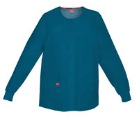 Dickies Warm-Up Jacket, Snap Front, 2 Pockets, X-Small, Caribbean
