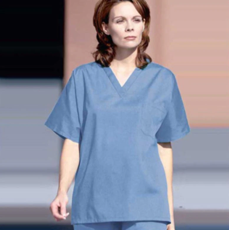 Fashion Blend® Ciel Blue Fashion Scrub Shirt, Unisex X-Large, 55% Cotton/45% Polyester, Latex-Free, Non-Fluid Resistant