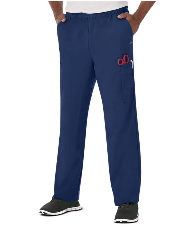 Jockey Men's 7-Pocket Scrub Pant, Small, New Navy, 72% Polyester/21% Rayon/7% Spandex, Mid Rise Straight Leg