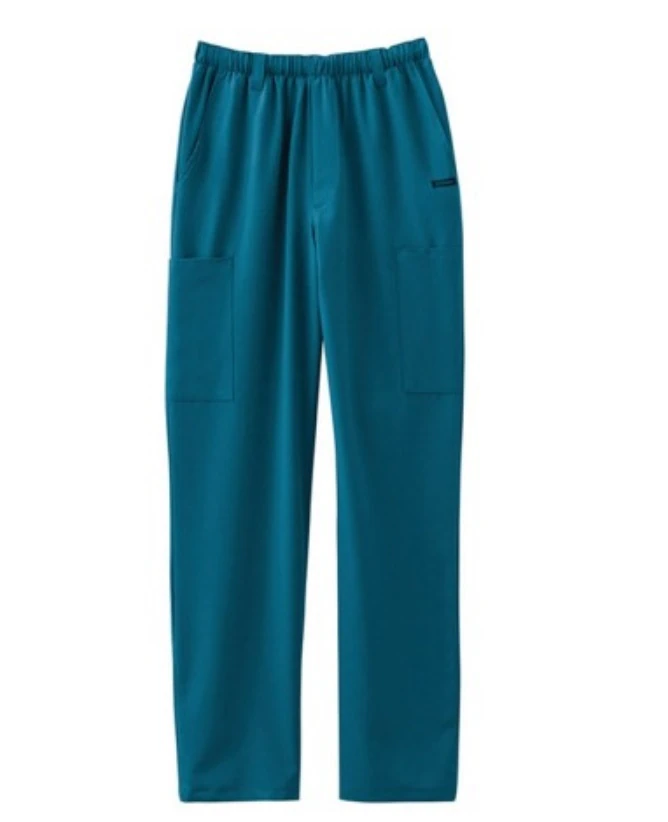 Jockey Scrub Pant, Men's, 7-Pocket, 4XL, Caribbean Blue, 72% Polyester/21% Rayon/7% Spandex, Zipper Fly, Each
