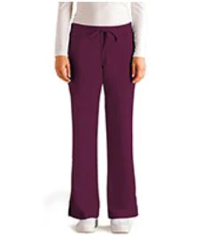 Grey's Anatomy Scrub Pant, 5-Pocket Tie-Front, Women's, Wine, 2X Small, 77% Polyester/23% Rayon, Style 4232