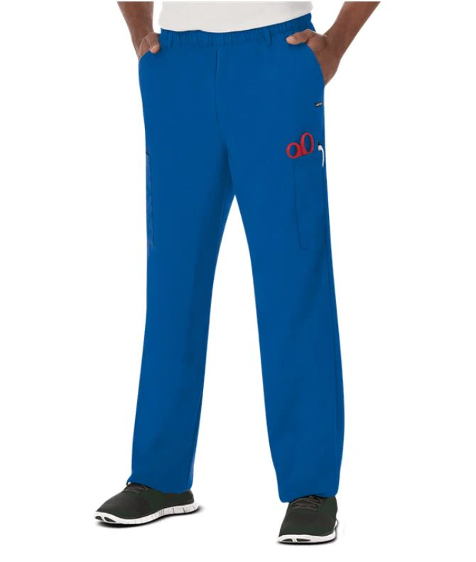 Jockey Men's 7-Pocket Scrub Pant, Royal Blue, 4XL, 72% Polyester / 21% Rayon / 7% Spandex, Straight Leg, Zipper Fly