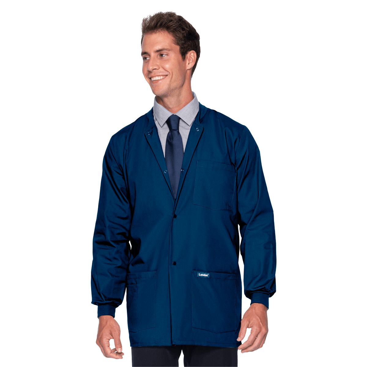 Landau Uniforms Warm-Up Jacket, 5 Pocket, Navy, Medium