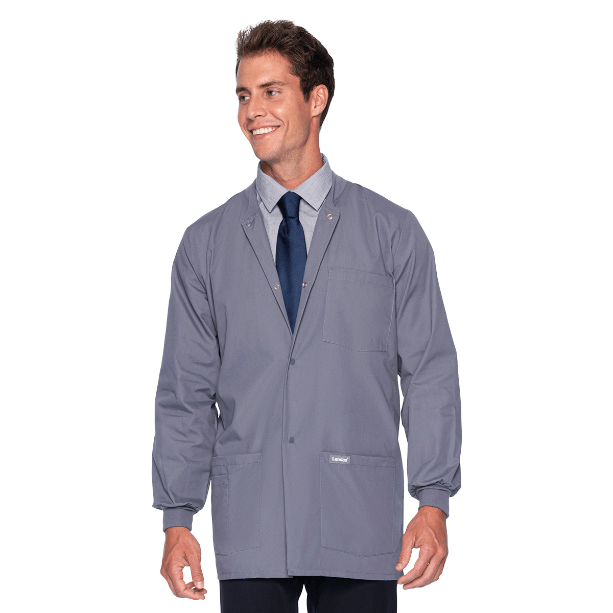 Landau Uniforms Warm-Up Jacket, 5-Pocket, Steel, Medium