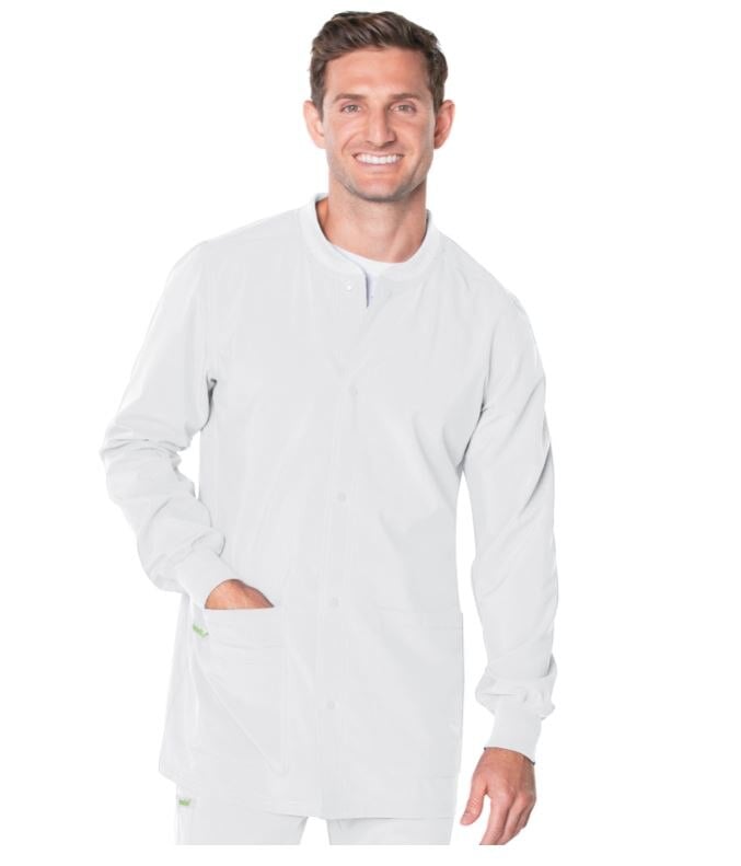 Landau Uniforms Adult Warm-Up Jacket, 5 Pockets, White, 2X-Large, Each