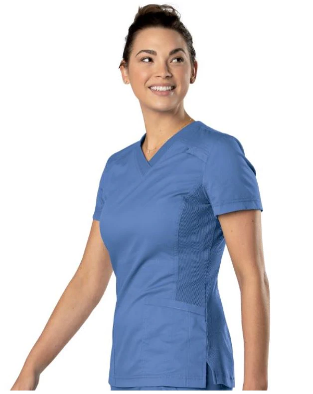 Scrubzone by Landau Scrub Top, Unisex V-Neck, Short Sleeves, 1 Pocket, Ceil Blue, Large, 65% Polyester/35% Cotton