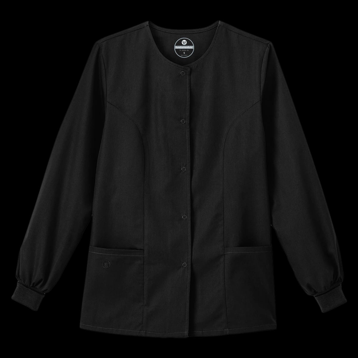 White Swan Ladies Snap Front Warm-Up Jacket, Black, 2X Large, 01KEZKNTXX5YPW0BS27KXYTX4C