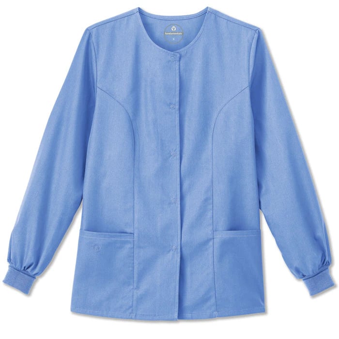 White Swan Ladies Snap Front Warm-Up Jacket, Ceil Blue, Medium